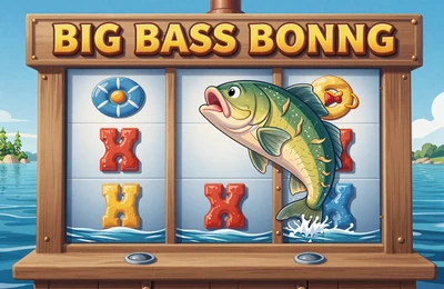 Big Bass Bonanza Slot mit Fischer und springendem Fisch