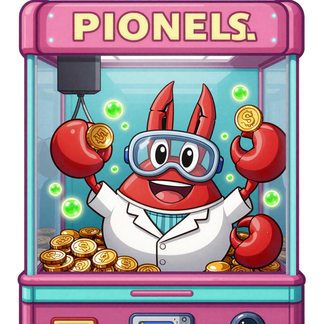 Bonus Crab Maskottchen h&auml;lt Goldm&uuml;nzen in der Claw Machine